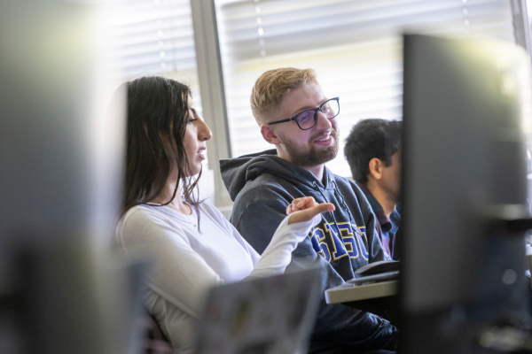 Students working together in class